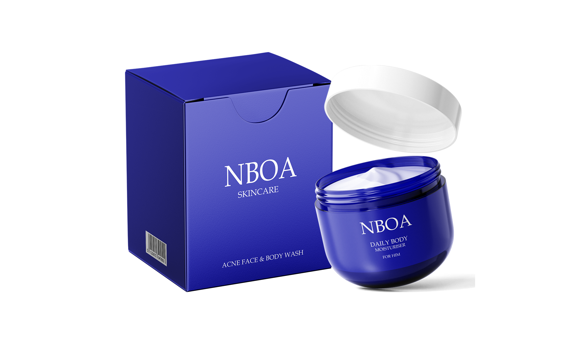 NBOA Skincare product packaging and bottle
